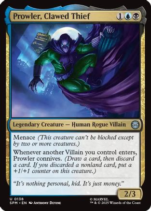 Prowler, Clawed Thief (138) [Marvel's Spider-Man] foil - Deck Out Gaming