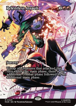 Relentless Assault (Borderless) (25) [Marvel Eternal-Legal] - Deck Out Gaming