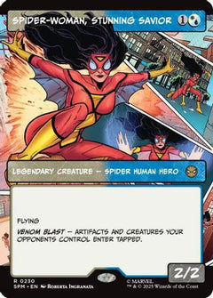 Spider-Woman, Stunning Savior (Borderless) (230) [Marvel's Spider-Man] foil - Deck Out Gaming