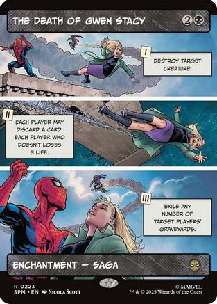 The Death of Gwen Stacy (Borderless) (223) [Marvel's Spider-Man] - Deck Out Gaming