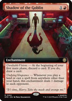 Shadow of the Goblin (Extended Art) (262) [Marvel's Spider-Man] foil - Deck Out Gaming