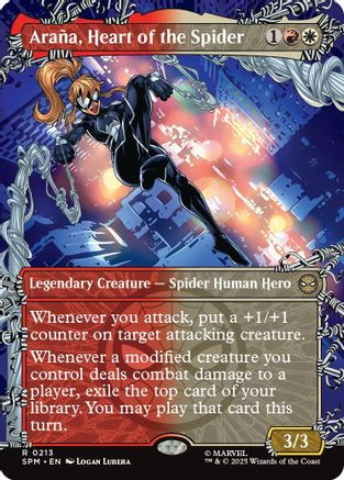 Araña, Heart of the Spider (Borderless) (213) [Marvel's Spider-Man] - Deck Out Gaming