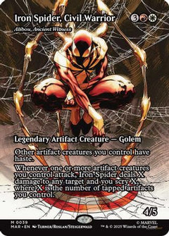 Iron Spider, Civil Warrior - Alibou, Ancient Witness (39) [Marvel Eternal-Legal] foil - Deck Out Gaming