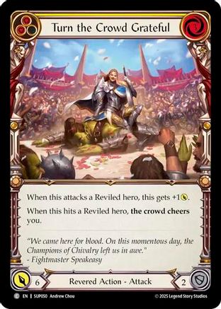 Turn the Crowd Grateful (Yellow) (SUP050) [Super Slam] - Deck Out Gaming