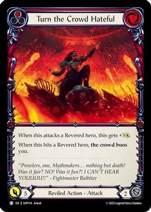 Turn the Crowd Hateful (Red) (SUP114) [Super Slam] - Deck Out Gaming