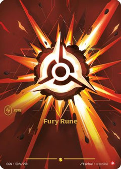 Fury Rune (Alternate Art) (007a/298) [Origins] Foil - Deck Out Gaming