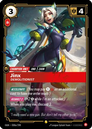 Jinx - Demolitionist (Alternate Art) (030a/298) [Origins] Foil - Deck Out Gaming