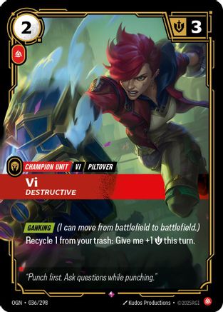 Vi - Destructive (036/298) [Origins] Foil - Deck Out Gaming