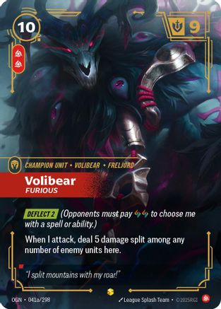 Volibear - Furious (Alternate Art) (041a/298) [Origins] Foil - Deck Out Gaming