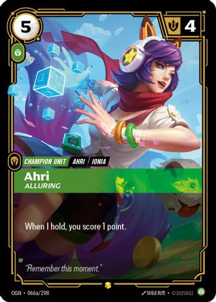 Ahri - Alluring (Alternate Art) (066a/298) [Origins] Foil - Deck Out Gaming