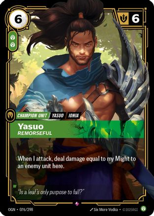 Yasuo - Remorseful (076/298) [Origins] Foil - Deck Out Gaming