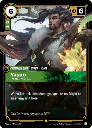 Yasuo - Remorseful (Alternate Art) (076a/298) [Origins] Foil - Deck Out Gaming