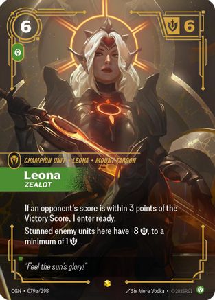 Leona - Zealot (Alternate Art) (079a/298) [Origins] Foil - Deck Out Gaming