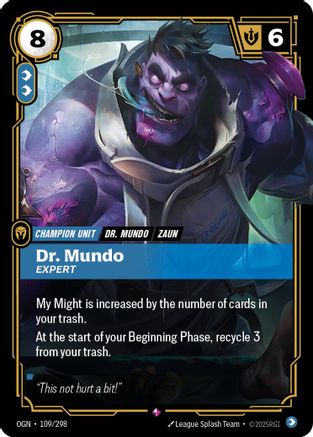 Dr. Mundo - Expert (109/298) [Origins] Foil - Deck Out Gaming