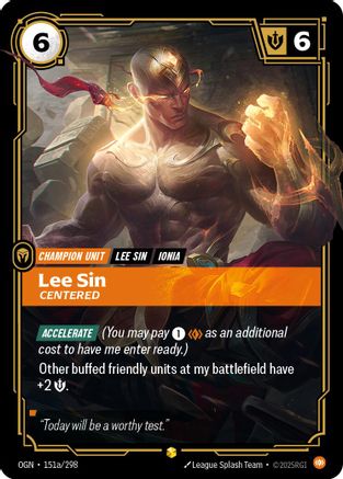 Lee Sin - Centered (Alternate Art) (151a/298) [Origins] Foil - Deck Out Gaming