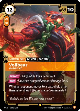 Volibear - Imposing (Alternate Art) (158a/298) [Origins] Foil