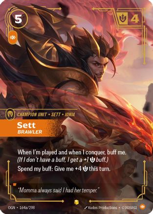 Sett - Brawler (Alternate Art) (164a/298) [Origins] Foil - Deck Out Gaming