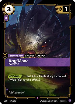 Kog'Maw - Caustic (190/298) [Origins] Foil - Deck Out Gaming