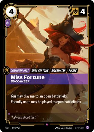 Miss Fortune - Buccaneer (193/298) [Origins] Foil - Deck Out Gaming