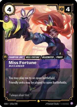 Miss Fortune - Buccaneer (Alternate Art) (193a/298) [Origins] Foil - Deck Out Gaming