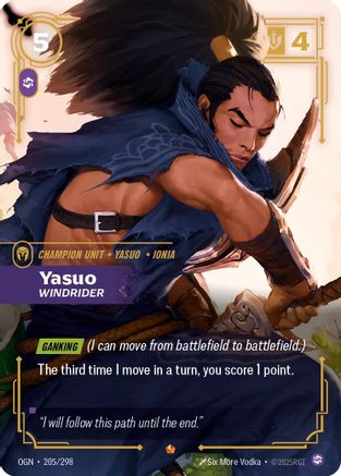 Yasuo - Windrider (205/298) [Origins] Foil - Deck Out Gaming