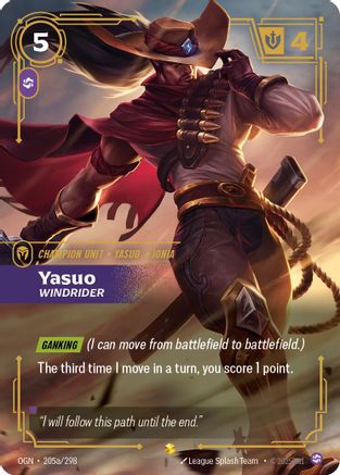 Yasuo - Windrider (Alternate Art) (205a/298) [Origins] Foil