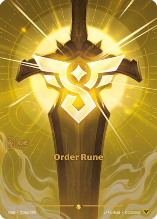 Order Rune (Alternate Art) (214a/298) [Origins] Foil - Deck Out Gaming
