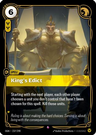 King's Edict (237/298) [Origins] Foil
