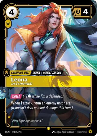 Leona - Determined (Alternate Art) (238a/298) [Origins] Foil - Deck Out Gaming