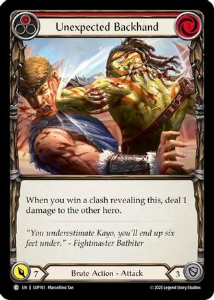 Unexpected Backhand (Red) (SUP161) [Super Slam] Rainbow Foil - Deck Out Gaming