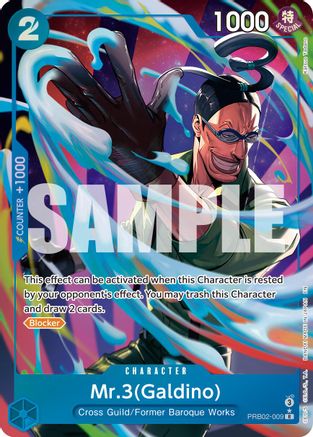 Mr.3(Galdino) (Alternate Art) (PRB02-009) [Premium Booster -The Best- Vol. 2] Foil - Deck Out Gaming