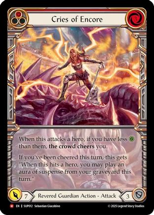 Cries of Encore (Extended Art) (SUP012) [Super Slam] Cold Foil - Deck Out Gaming