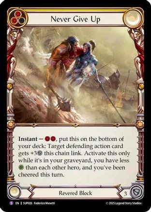 Never Give Up (SUP026) [Super Slam] Rainbow Foil - Deck Out Gaming