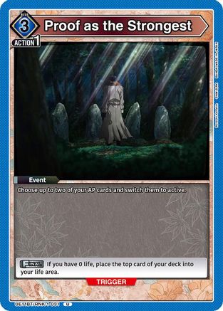 Proof as the Strongest (UE11BT/RNK-1-031) [UE11BT: Rurouni Kenshin] - Deck Out Gaming