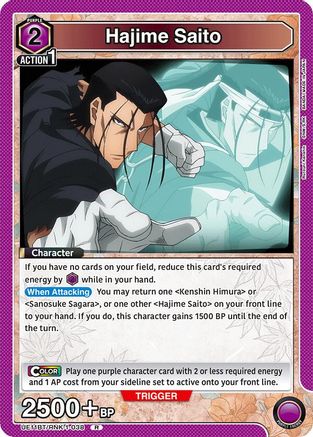 Hajime Saito (038) (UE11BT/RNK-1-038) [UE11BT: Rurouni Kenshin] Foil - Deck Out Gaming