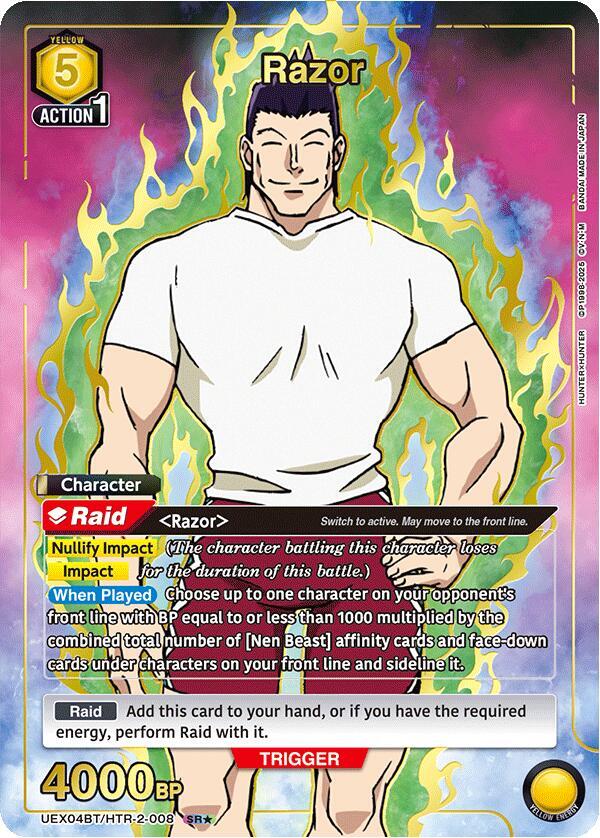 Razor (008) (SR*) (UEX04BT/HTR-2-008) [UEX04BT: HUNTER X HUNTER Vol.2] Foil - Deck Out Gaming