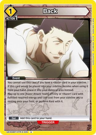 Back (UEX04BT/HTR-2-035) [UEX04BT: HUNTER X HUNTER Vol.2] - Deck Out Gaming