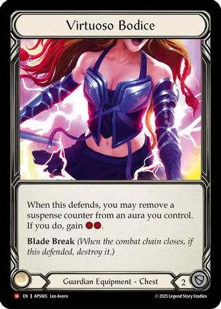 Virtuoso Bodice (APS005) [Armory Deck: Pleiades] Rainbow Foil - Deck Out Gaming