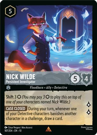 Nick Wilde - Persistent Investigator (187/204) [Whispers in the Well] Cold Foil - Deck Out Gaming