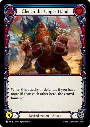 Clench the Upper Hand (Blue) (SUP103) [Super Slam] Rainbow Foil - Deck Out Gaming