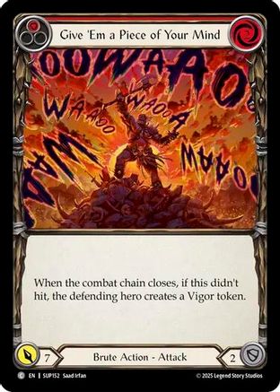 Give 'Em a Piece of Your Mind (Red) (SUP152) [Super Slam] - Deck Out Gaming