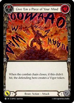 Give 'Em a Piece of Your Mind (Red) (SUP152) [Super Slam] Rainbow Foil - Deck Out Gaming