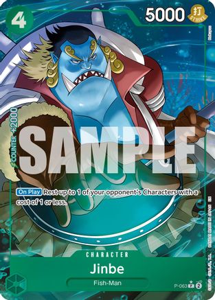 Jinbe - P-063 (Alternate Art) (P-063) [Premium Booster -The Best- Vol. 2] Foil - Deck Out Gaming