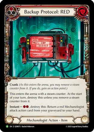 Backup Protocol: RED (GEM073) [GEM Pack 3] Cold Foil - Deck Out Gaming