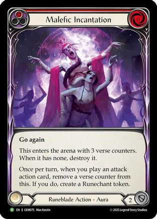 Malefic Incantation (GEM075) [GEM Pack 3] Cold Foil - Deck Out Gaming