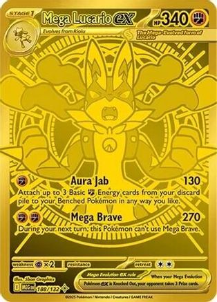 Mega Lucario ex - 188/132 (188) [ME01: Mega Evolution] Holofoil - Deck Out Gaming