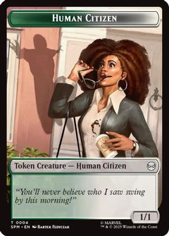Human Citizen // Treasure Double-Sided Token (4) [Marvel's Spider-Man] foil - Deck Out Gaming