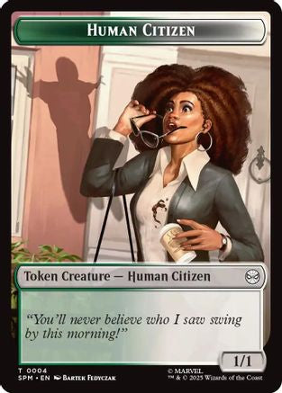 Human Citizen // Treasure Double-Sided Token (4) [Marvel's Spider-Man] - Deck Out Gaming