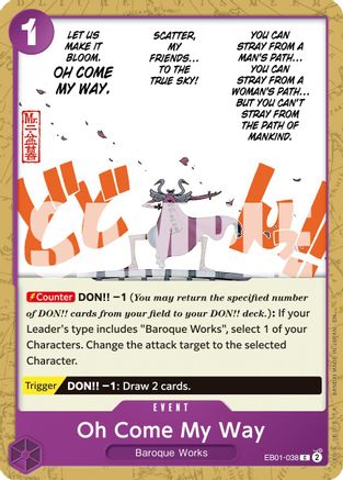 Oh Come My Way (Reprint) (EB01-038) [Premium Booster -The Best- Vol. 2] - Deck Out Gaming