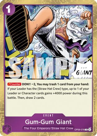 Gum-Gum Giant (Reprint) (OP09-078) [Premium Booster -The Best- Vol. 2] Foil - Deck Out Gaming